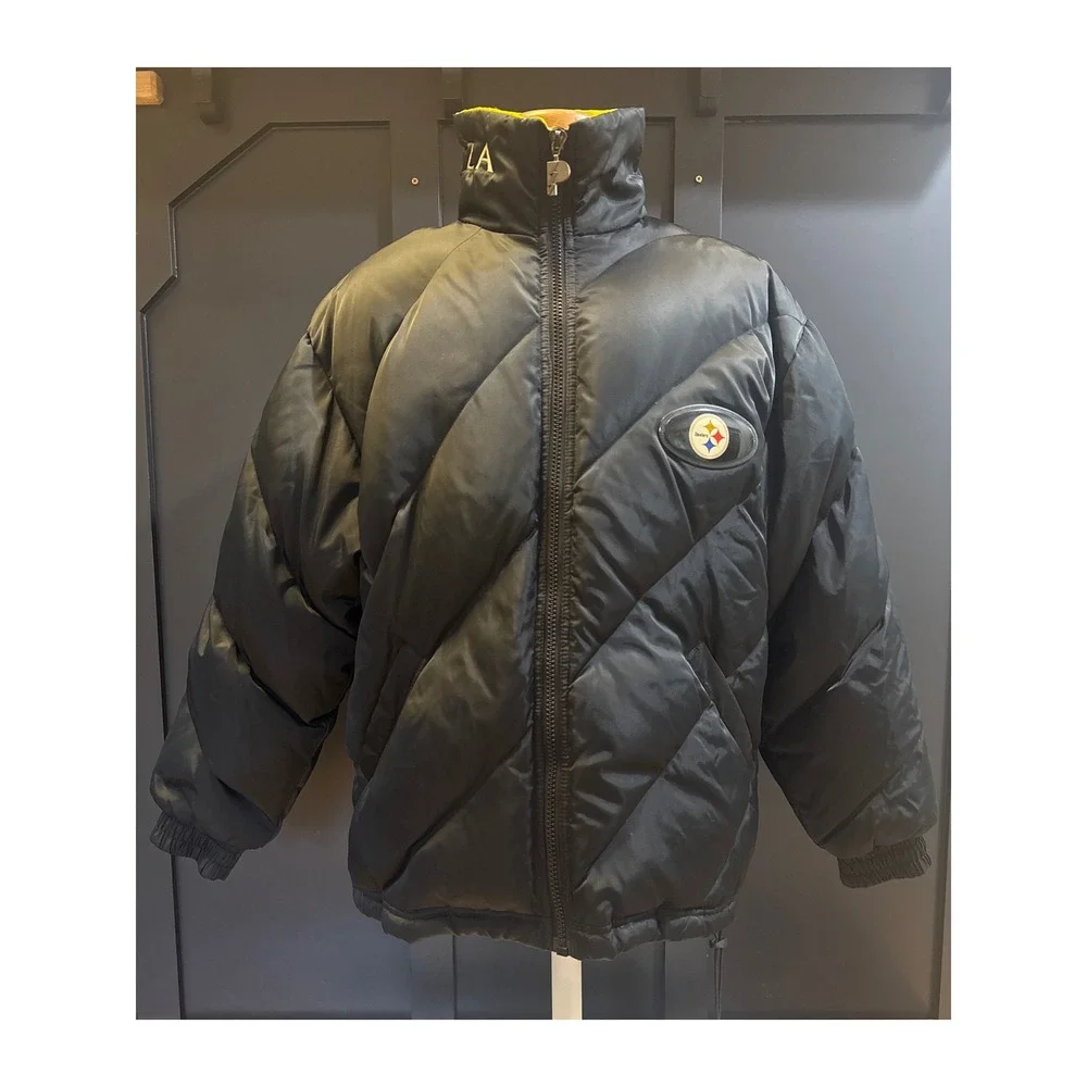 Pro Player Pittsburgh Steelers NFL Puffer Jacket Coat Size GD/L Black Yellow - Picture 1 of 8